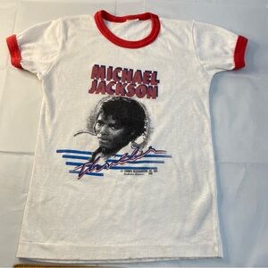 Michael Jackson Kids T-Shirt - White with Red Accents 1984 single stitch 4t